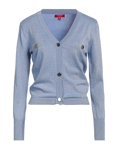 GUESS Cardigan Light blue 65% Viscose, 14% Polyester, 13% Polyamide, 8% Metallic fiber
