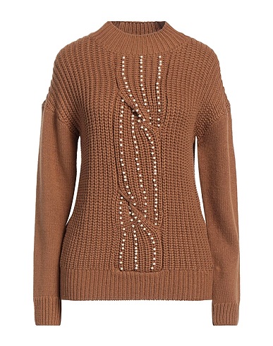 GUESS Turtleneck Camel 90% Acrylic, 10% Wool