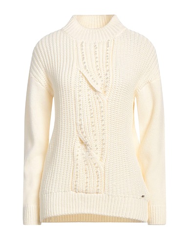 GUESS Polo neck Cream 90% Acrylic, 10% Wool