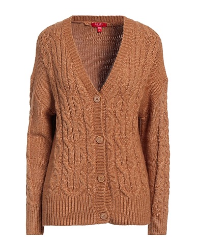 GUESS Cardigan Light brown 48% Polyamide, 45% Acrylic, 7% Wool