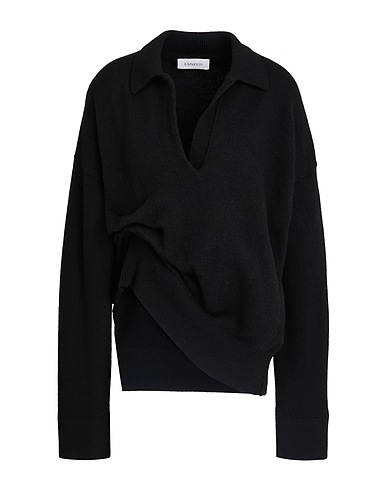 LANEUS Jumper Black 90% Merino Wool, 10% Cashmere