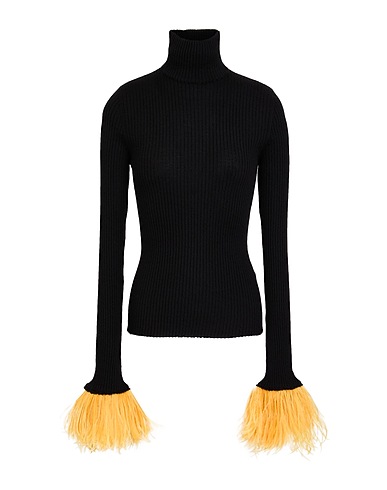 LA DOUBLE J Cashmere jumper Black 70% Cashmere, 27% Silk, 3% Ostrich feathers