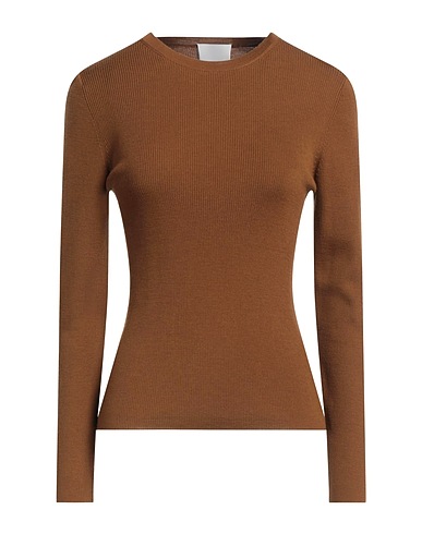 ALLUDE Jumper Light brown 100% Virgin Wool