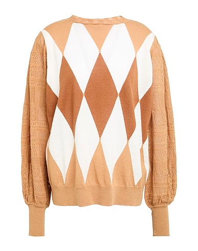 BALLANTYNE Pullover Kamel 55% Leinen, 45% Baumwolle
