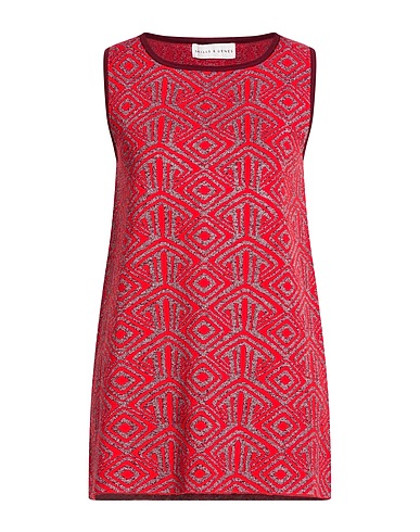 SKILLS & GENES Maglia Gilet Rosso 72% Rayon, 28% Poliestere