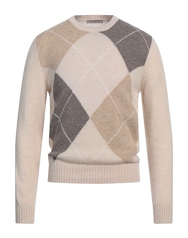 LA FILERIA Pullover Beige 100% Lana Vergine