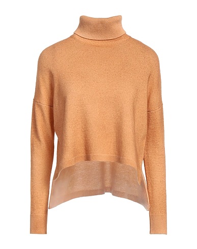 BASE MILANO Polo neck Camel 100% Merino Wool