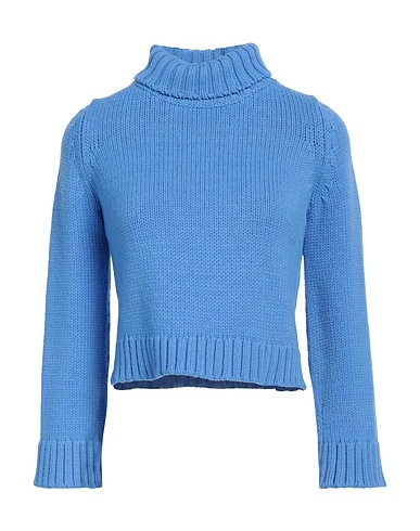 BASE MILANO Polo neck Azure 100% Merino Wool