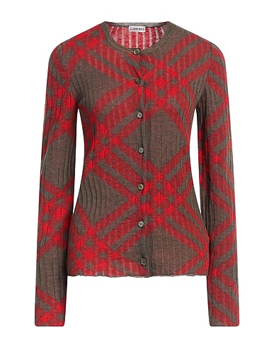 BURBERRY PRORSUM Cardigan Red 53% Polyamide, 28% Mohair wool, 19% Wool, Elastane, Mother-of-pearl