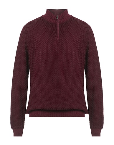 FEDELI Polo neck Plum 100% Merino Wool