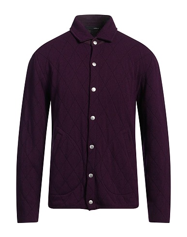 LARDINI Cardigan Plum 93% Wool, 7% Cashmere