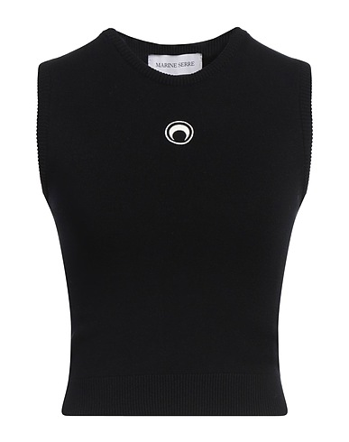 MARINE SERRE Maglia Gilet Nero 98% Viscosa, 2% Elastan