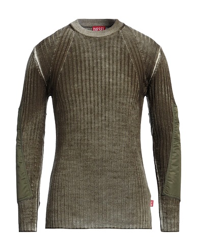 DIESEL Jumper Military green 100% Wool, Nylon