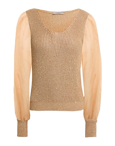 D.EXTERIOR Jumper Camel 45% Polyester, 44% Cotton, 11% Polyamide
