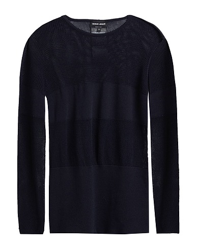 GIORGIO ARMANI Jumper Midnight blue 57% Silk, 29% Cotton, 14% Polyester