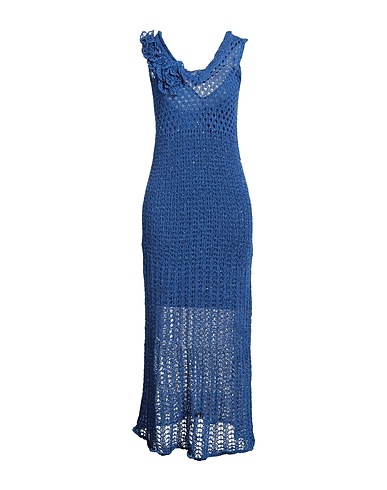 ERMANNO FIRENZE Vestito lungo Blu 60% Poliestere, 38% Cotone, 2% Altre Fibre
