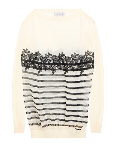 ERMANNO FIRENZE Jumper Ivory 90% Cotton, 10% Polyester, Polyamide