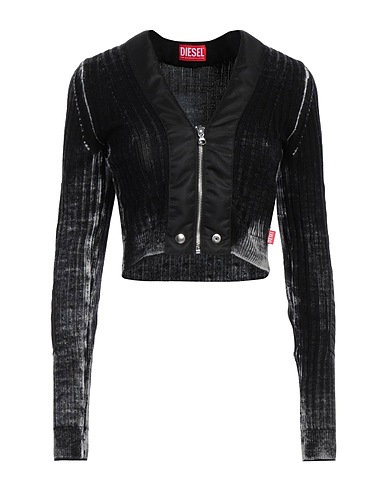DIESEL Cardigan Black 100% Wool, Polyamide