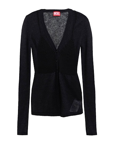 DIESEL Cardigan Black 35% Mohair wool, 35% Alpaca wool, 30% Nylon, Virgin Wool