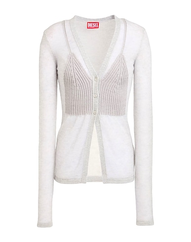 DIESEL Strickjacke Hellgrau 35% Mohairwolle, 35% Alpakawolle, 30% Nylon, Schurwolle