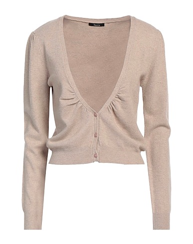 HANITA Cardigan Beige 60% Viscose, 20% Acrylic, 10% Nylon, 5% Cashmere, 5% Elastane