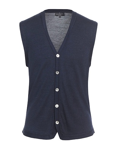 HACKETT Cardigan Navy blue 75% Merino Wool, 25% Silk