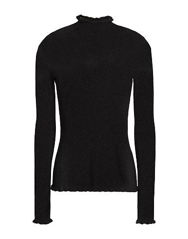DEL CORE Polo neck Black 83% Viscose, 17% Metallic fiber