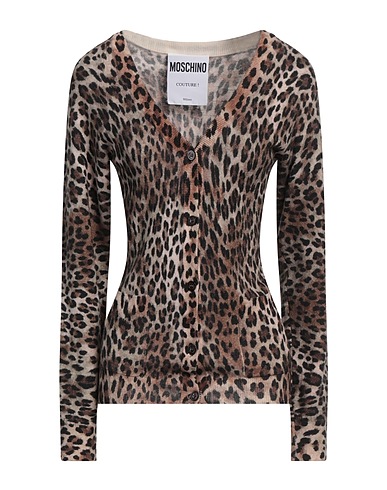 MOSCHINO Cardigan COUTURE Beige 100% Virgin Wool