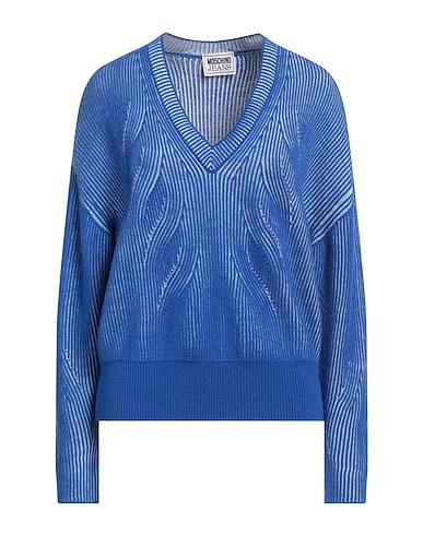 MOSCHINO JEANS Jumper Bright blue 50% Acrylic, 50% Virgin Wool