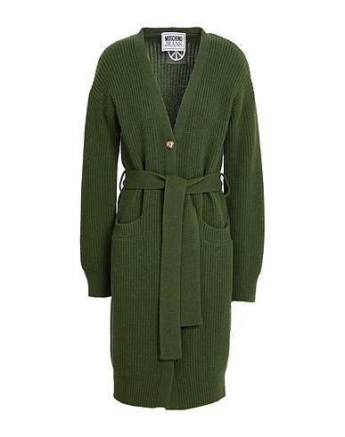 MOSCHINO JEANS Cardigan Military green 35% Polyamide, 30% Viscose, 30% Wool, 5% Cashmere