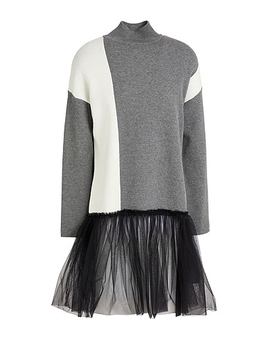 VICOLO Polo neck Grey 70% Viscose, 30% Polyester, Polyamide