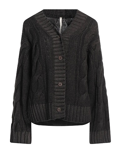MJ.WATSON Cardigan Charcoal 95% Cashmere, 5% Merino Wool