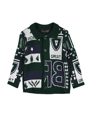 BRIAN RUSH Cardigan Emerald green 50% Wool, 50% Modal