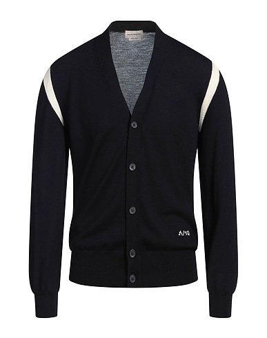 MCQUEEN Cardigan Bleu nuit 100% Laine, Acrylique, Polyamide