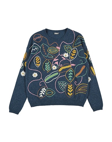 IL GUFO Pullover Blu 100% Lana Vergine