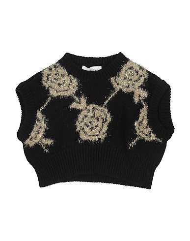 MONNALISA Jumper Black 100% Wool, Polyamide, Polyester