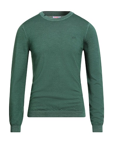 SUN 68 Pullover Verde 100% Lana Merino