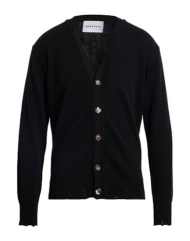 AMARANTO Cardigan Nero 90% Lana, 10% Cachemire