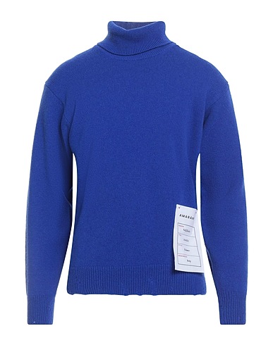 AMARANTO Turtleneck Blue 90% Wool, 10% Cashmere