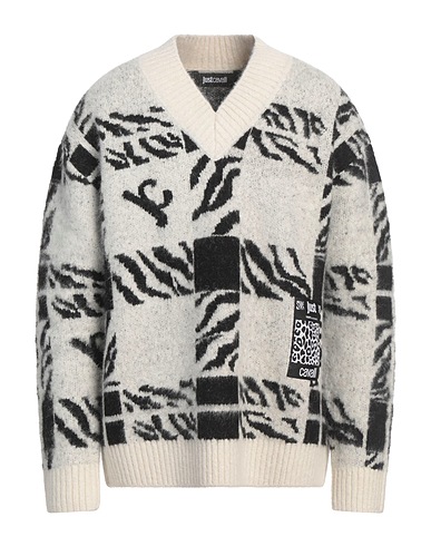 JUST CAVALLI Sweater White 59% Alpaca wool, 25% Acrylic, 15% Polyamide, 1% Elastane