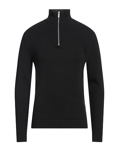 SELECTED HOMME Jumper with zip Black 100% Organic cotton