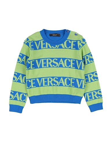 VERSACE YOUNG Jumper Light green 100% Virgin Wool