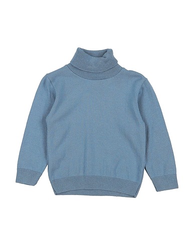 EMANUEL PRIS Polo neck Light blue 68% Viscose, 29% Acrylic, 3% Elastane