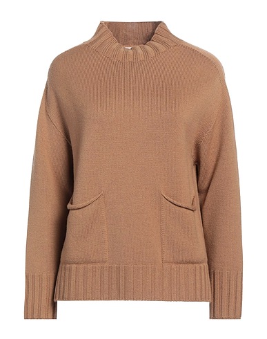 SOLOTRE Polo neck Camel 100% Wool