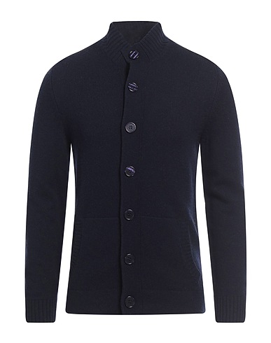 HENRY CLIFFORD Cardigan Bleu nuit 90% Laine, 10% Cachemire