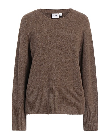 VILA Sweater Taupe 50% Recycled polyester, 30% Polyester, 17% Nylon, 3% Elastane