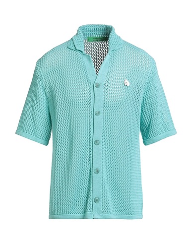 GARMENT WORKSHOP Solid colour shirt Turquoise 100% Cotton