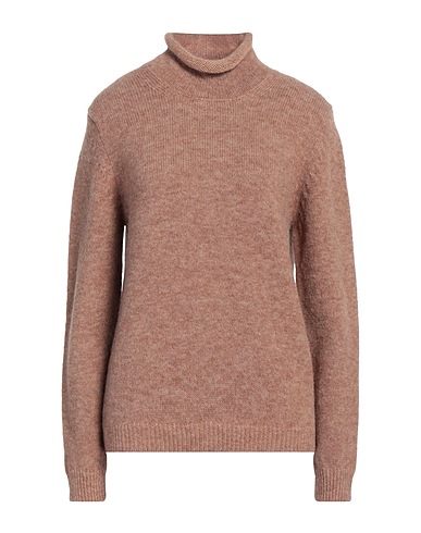 FABRIZIO DEL CARLO Polo neck Camel 64% Alpaca wool, 20% Merino Wool, 14% Polyamide, 2% Elastane