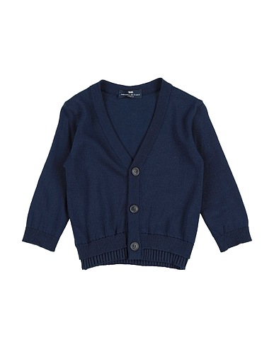 MANUELL & FRANK Cardigan Navy blue 68% Viscose, 29% Acrylic, 3% Elastane