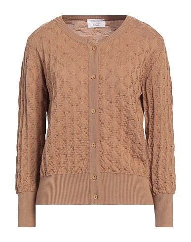WOOL & CO Cardigan Camel 100% Merino Wool